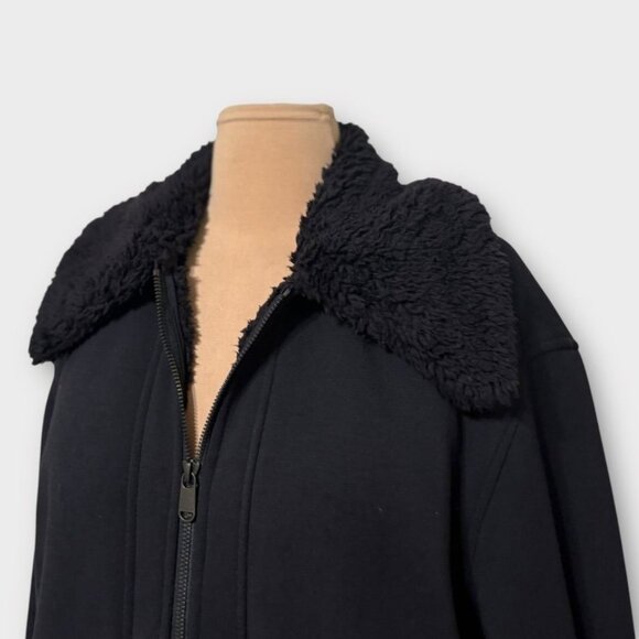 Athleta Westbound Sherpa Jacket Small Black Fleece Lined Women Cozy Travel EUC - Picture 5 of 8